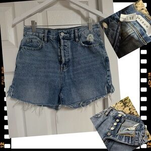 PacSun Light Blue Distressed Denim Cutoff Shorts